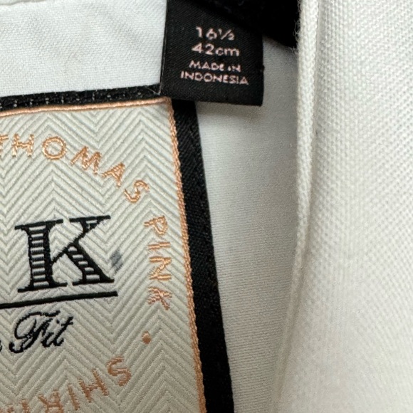 Thomas Pink Brand Dress Shirt Slim Fit White Formal Wear Men's 16 1/2 Cotton - Picture 5 of 12